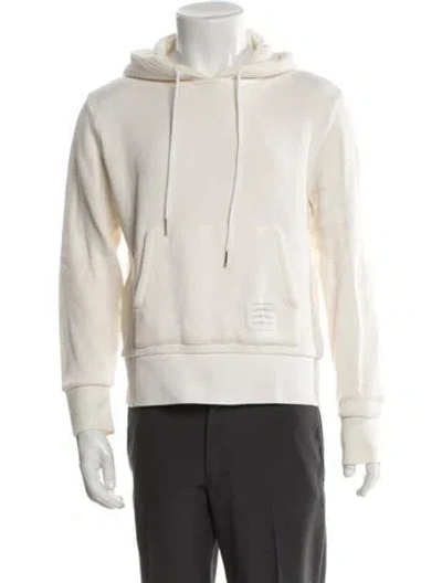 Pre-owned Thom Browne Crew Neck Long Sleeve Hoodie In White