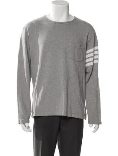 Pre-owned Thom Browne Crew Neck Long Sleeve Pullover In Gray