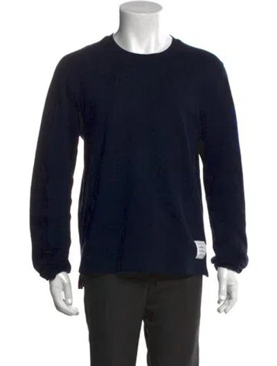 Pre-owned Thom Browne Crew Neck Long Sleeve Sweatshirt In Blue