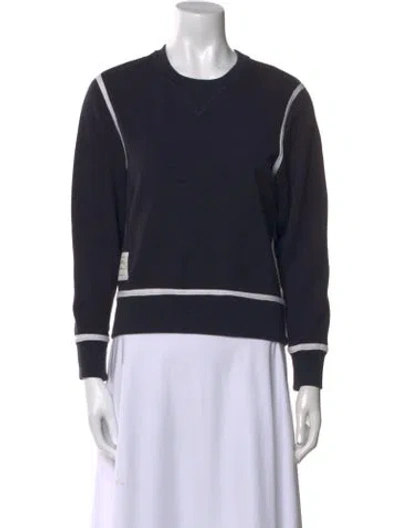Pre-owned Thom Browne Crew Neck Long Sleeve Sweatshirt In Blue