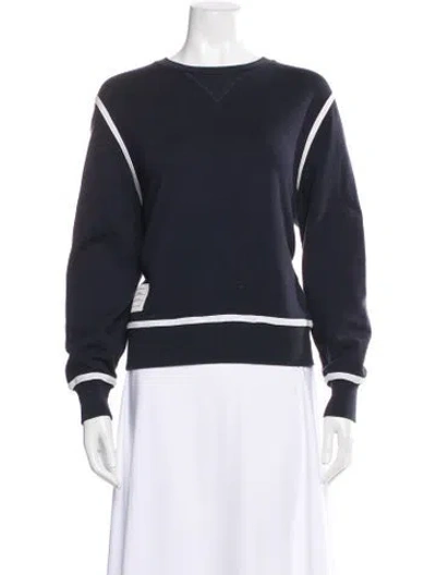 Pre-owned Thom Browne Crew Neck Long Sleeve Sweatshirt In Blue