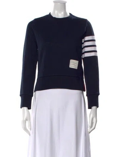 Pre-owned Thom Browne Crew Neck Long Sleeve Sweatshirt In Blue