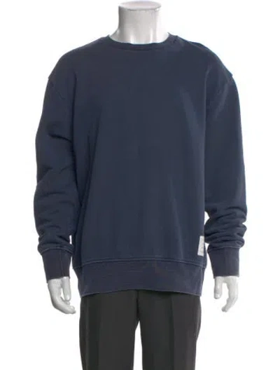 Pre-owned Thom Browne Crew Neck Long Sleeve Sweatshirt In Blue