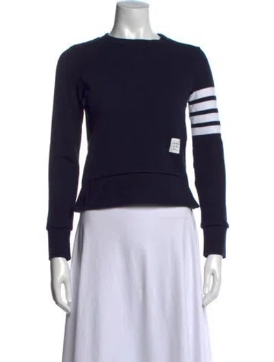 Pre-owned Thom Browne Crew Neck Long Sleeve Sweatshirt In Blue
