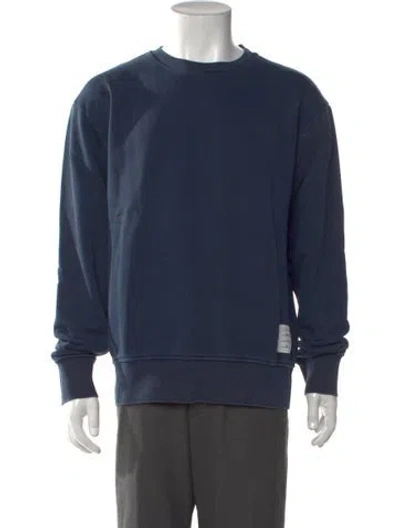 Pre-owned Thom Browne Crew Neck Long Sleeve Sweatshirt In Blue