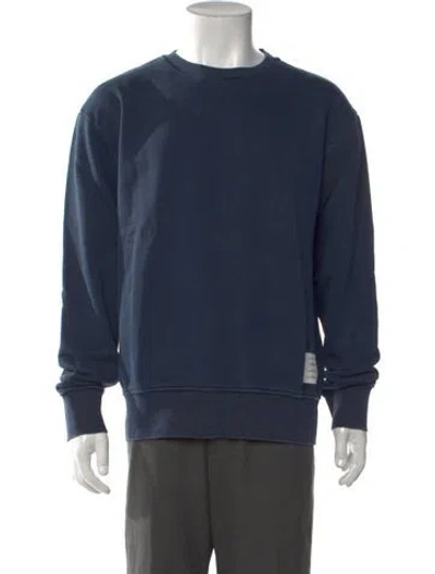 Pre-owned Thom Browne Crew Neck Long Sleeve Sweatshirt In Blue