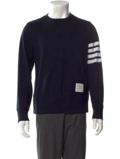Pre-owned Thom Browne Crew Neck Long Sleeve Sweatshirt In Blue
