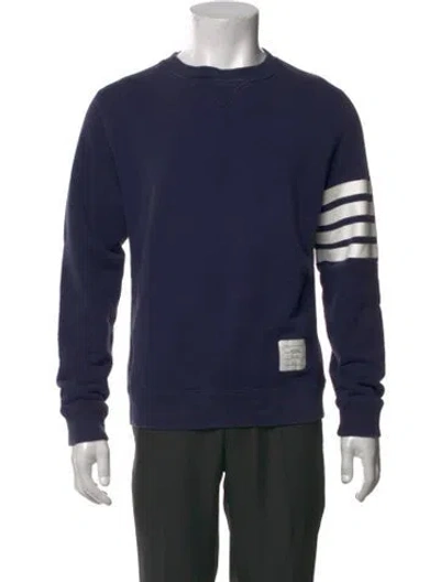 Pre-owned Thom Browne Crew Neck Long Sleeve Sweatshirt In Blue