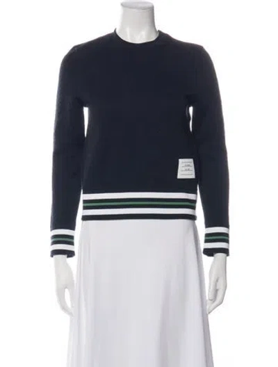 Pre-owned Thom Browne Crew Neck Long Sleeve Sweatshirt In Blue