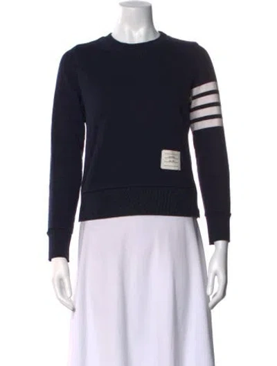 Pre-owned Thom Browne Crew Neck Long Sleeve Sweatshirt In Blue