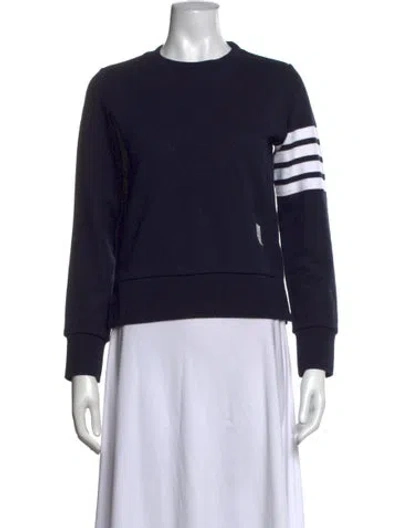 Pre-owned Thom Browne Crew Neck Long Sleeve Sweatshirt In Blue