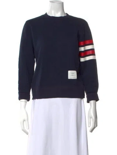 Pre-owned Thom Browne Crew Neck Long Sleeve Sweatshirt In Blue