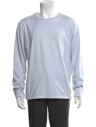 Pre-owned Thom Browne Crew Neck Long Sleeve T-shirt In Blue