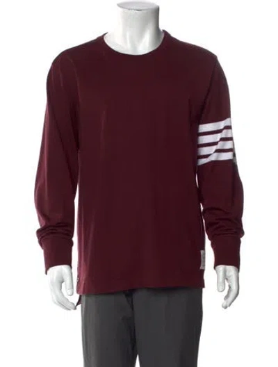 Pre-owned Thom Browne Crew Neck Long Sleeve T-shirt In Burgundy
