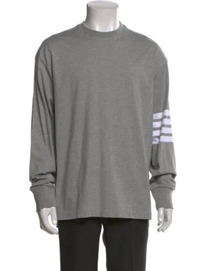 Pre-owned Thom Browne Crew Neck Long Sleeve T-shirt In Gray