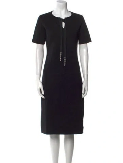 Pre-owned Thom Browne Crew Neck Midi Length Dress In Black