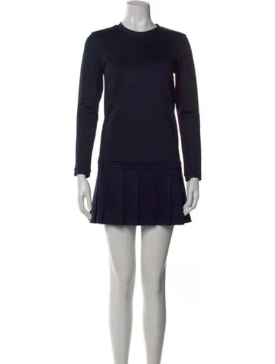 Pre-owned Thom Browne Crew Neck Mini Dress In Blue