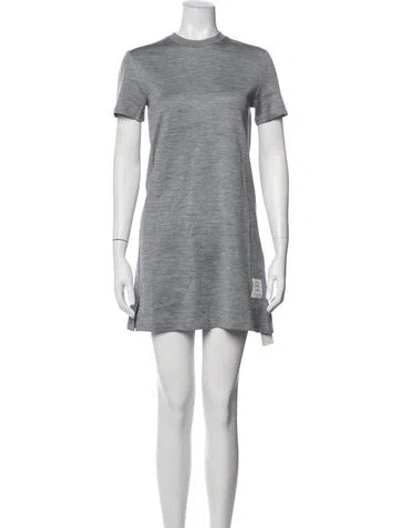Pre-owned Thom Browne Crew Neck Mini Dress In Grey