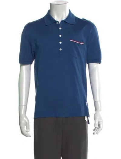 Pre-owned Thom Browne Crew Neck Short Sleeve Polo Shirt In Blue