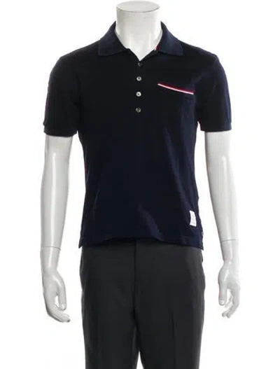 Pre-owned Thom Browne Crew Neck Short Sleeve Polo Shirt In Blue
