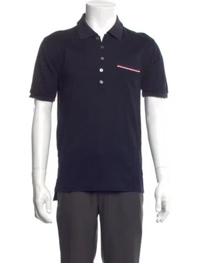 Pre-owned Thom Browne Crew Neck Short Sleeve Polo Shirt In Blue