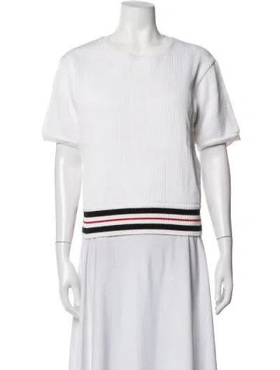 Pre-owned Thom Browne Crew Neck Short Sleeve Top In White