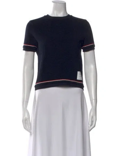 Pre-owned Thom Browne Crew Neck Short Sleeve T-shirt In Black