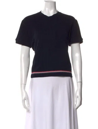 Pre-owned Thom Browne Crew Neck Short Sleeve T-shirt In Black