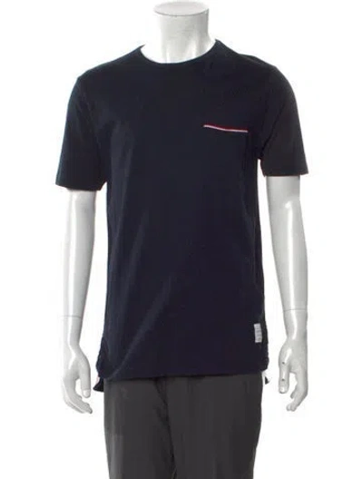 Pre-owned Thom Browne Crew Neck Short Sleeve T-shirt In Blue