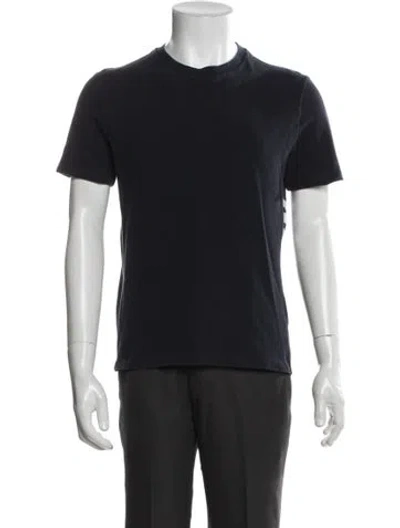 Pre-owned Thom Browne Crew Neck Short Sleeve T-shirt In Blue