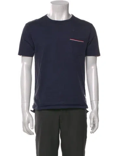 Pre-owned Thom Browne Crew Neck Short Sleeve T-shirt In Blue