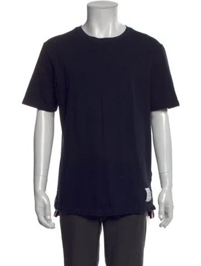 Pre-owned Thom Browne Crew Neck Short Sleeve T-shirt In Blue