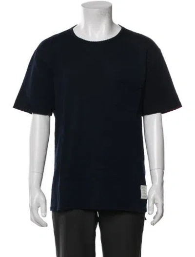 Pre-owned Thom Browne Crew Neck Short Sleeve T-shirt In Blue