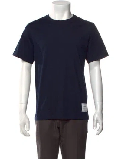Pre-owned Thom Browne Crew Neck Short Sleeve T-shirt In Blue
