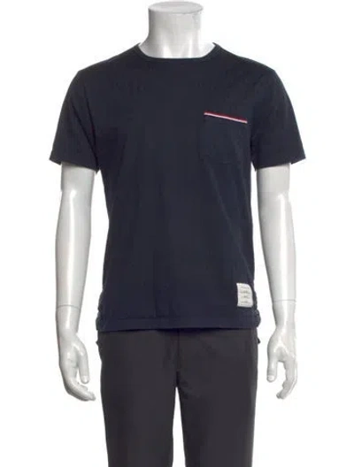 Pre-owned Thom Browne Crew Neck Short Sleeve T-shirt In Blue