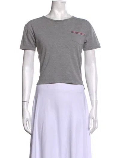 Pre-owned Thom Browne Crew Neck Short Sleeve T-shirt In Grey