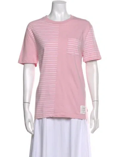 Pre-owned Thom Browne Crew Neck Short Sleeve T-shirt In Pink