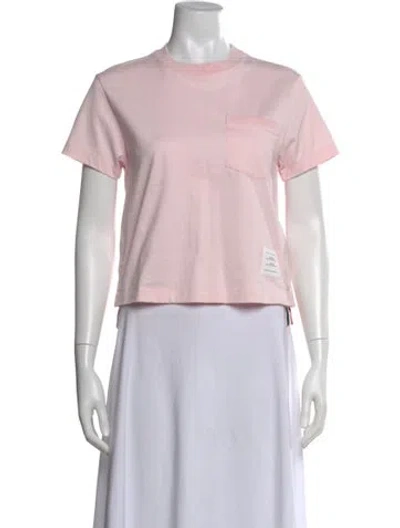 Pre-owned Thom Browne Crew Neck Short Sleeve T-shirt In Pink