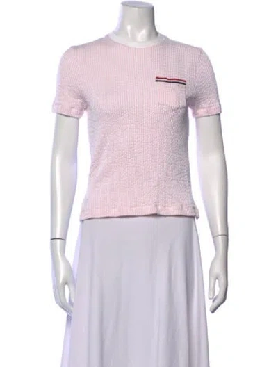 Pre-owned Thom Browne Crew Neck Short Sleeve T-shirt In Pink
