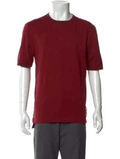 Pre-owned Thom Browne Crew Neck Short Sleeve T-shirt In Red