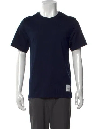 Pre-owned Thom Browne Crew Neck Short Sleeve T-shirt W/ Tags In Blue