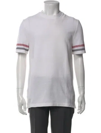 Pre-owned Thom Browne Crew Neck Short Sleeve T-shirt In White