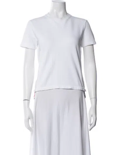 Pre-owned Thom Browne Crew Neck Short Sleeve T-shirt In White