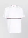 Thom Browne Crew Neck Stripe Detail T-shirt In White