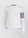 Thom Browne Crew Neck Striped Sleeve Long Sleeves In White