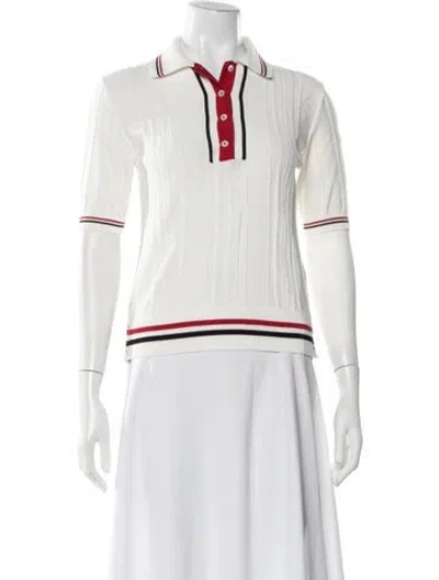 Pre-owned Thom Browne Crew Neck Sweater In White