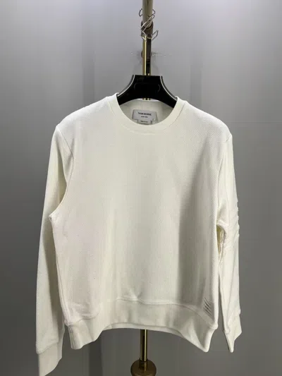 Thom Browne Crew-neck Sweatshirt In White