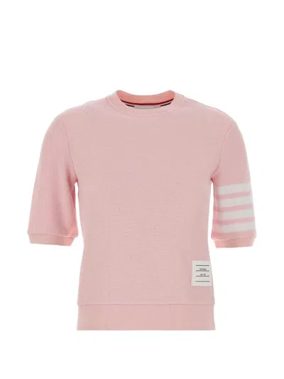 Thom Browne 4-bar Knitted T-shirt In Pink