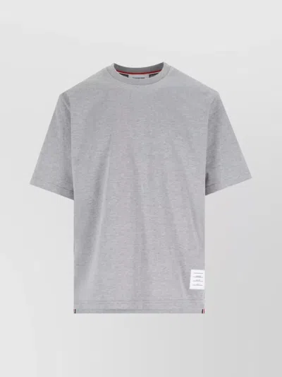 THOM BROWNE CREW NECK T-SHIRT TRICOLOR STRIPE DETAIL