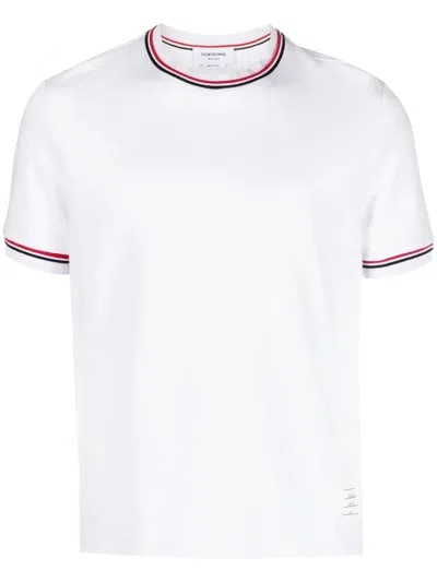 THOM BROWNE THOM BROWNE CREW NECK T SHIRT WITH APPLICATION 